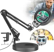 12X Magnifying Glass with Light and Stand, Infinite Color Modes & Stepless Brigh