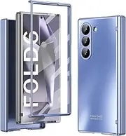 Case for Samsung Galaxy Z Fold6, Built-in Screen Protector Film, Fashionable Lightweight and Ultra-Thin Case (Blue,for Galaxy Z Fold6)