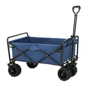 Foldable Wagon Trolley Cart Beach Outdoor Garden Collapsible - Blue