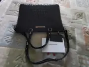 ❤️ NWT BRAHMIN MINI ASHER BLACK Embossed Leather Satchel Handbag