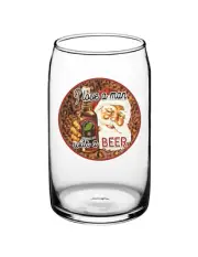 Christmas - Man With A Beer 16oz Pint Beer CanGlass Pub Barware Seltzer Cocktail