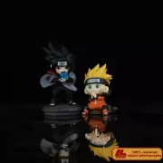 Anime Ninja Uzumaki Sasuke Big Head 2pcs Cute Figure Statue Toy Gift