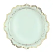 Golden Garden Party Macaron Mint Small Paper Plates (Pack of 8)