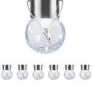 6 Pack Decorative Hanging Solar Garden Lights Cracked Glass Ball Lanterns for Yard Patio Fence Tree Umbrella-White