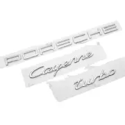 3pcs Chrome Silver PORSCHE Cayenne Turbo Letters Rear Badge Emblem 95855968702