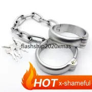 Men Stainless Steel Handcuffs Shackles Wrist Cuffs Restraints Woman Couples New