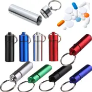Portable Aluminium Pill Case Keychain Outdoor Pocket Pill Box Container Multifun