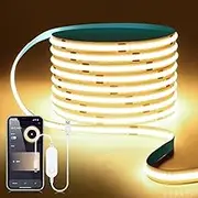 Smart LED Strip Lights, 9.84ft Zigbee USB 5V COB LED Strip Lighting Work with Alexa and Google Home, Dimmable Voice Tuya App Control Led Lights for Bedroom Under Cabinet Kitchen Home (Warm White)