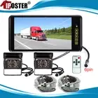 9" Car Rear View Mirror Monitor 4 PIN 2x Heavy Duty CCD Reversing Camera 2x 10m