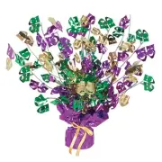 Beistle 15" Mardi Gras Gleam 'N Burst Centerpiece; 3/Pack 50805