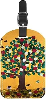 [WOSHJIUK] Luggage Tags,2 Pack Labels Suitcase Tags,Art Painting Tree Fruit Leaves,Luggage Tags Privacy Protection Travel Bag Tag