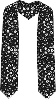 [EdWal] Black and white floral print print Graduation Stole and Sash Class for Unisex Adult Honor Stole Honor Stole of 2025