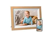 KODAK Classic Photo Frame Bundle, 10.1 inch Wi-Fi Enabled RCF-1012W in Natural Wooden Frame with Extra Two Frames in Black and White 32GB