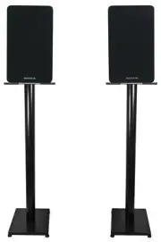 Pair Rockville RockShelf 54B Black 5.25" Home Bookshelf Speakers w/37" Stands