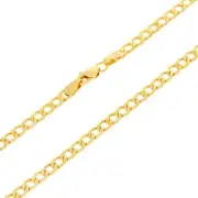 10K Yellow Gold 3.5mm Mens Curb Cuban Italian Link Chain Pendant Necklace 30"