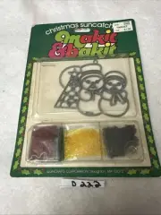 Makit & Bakit Vtg Stained Glass Suncatchers CHRISTMAS Frosty Snowman Crystal