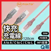 在飛比找蝦皮購物優惠-Maktar 快充傳輸充電線 蘋果快充線 TypeC 1.2