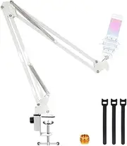White Boom Arm for Hyperx Quadcast S, Professional Adjustable Hyperx Quadcast White Mic Boom Arm, White Stand Compatible With Hyperx Quadcast White Microphone By YUZUHOME
