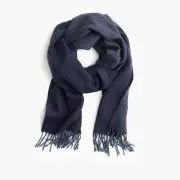 J.Crew Cashmere Double-Faced Scarf | Navy Herringbone Stripe