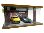 1/24 Scale Die cast Car Garage Display Case with Clear Acrylic Cover and LED Lig