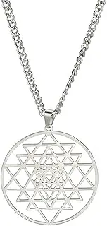 [EUEAVAN] Sri Yantra Chakra Necklace for Women and Men Sri Yantra Amulet Talisman Pendant Sacred Geometry Necklace Hinduism Symbol Sacred Hindu Meditation Jewelry