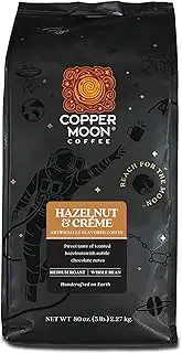 Copper Moon Hazelnut & Creme Flavored Blend, Medium Roast Coffee, Whole Bean, 5 lbs.
