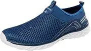 [Generic] Mens Slip on Sneaker Summer New Pattern Mesh Breathable Comfortable Non Slip Lightweight Wading Shoes Sneaker Boots for Men Work (Dark Blue, 40)