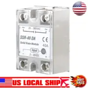 SSR-40DA 40A Solid State Relay Module DC 3-32V to AC 24V-380V For Arduino US
