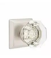 Emtek 8531OTUS15 Old Town Clear Knob With Quincy Rose Dummy Pair , Satin Nickel
