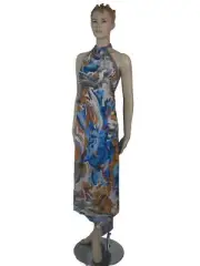 NWT MISSONI RUNWAY "JANET" SILK HALTER DRESS 42 ORANGE LABEL