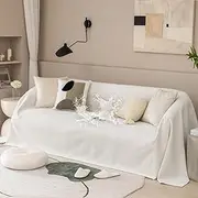 HANDONTIME Dual Waterproof Couch Covers, Sofa Covers, Couch Cushion Covers, Non-Slip Beige Water Resistant Couch Cover for Outdoor Pets Leakproof L Shaped Couch Cover for Dogs Kids (Ivory, 71"x 134")
