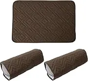 3 Pieces Recliner Headrest Protector Polyester Headrest Cover for Recliner Chair Wear Resistant Sofa Headrest Covers Wear Resistant Recliner Headrest Cover Anti Fade Sofa Armrest Cover (Coffee)