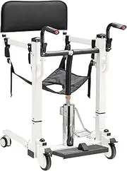 Rolling Walkers Hydraulic Patient Lift Wheelchair Portable Transfer Lifter with Hole Sling Cushion Bedside Commode with Bedpan Four Wheel Brake Self-Propelled Wheelchair