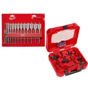 Milwaukee Wood Spade Bit Set W/ SWITCHBLADE Plumbers Selfeed Bits Set (18-Piece)