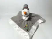 GUND Baby My First Christmas Snowman Lovey Plush Security Blanket Gray White NEW