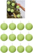 12 Pcs Lime Green Furry Christmas Ball Ornaments,Furry Elf Ornaments for Tree,Soft Faux Fur Pom Pom Ball Hanging Ornaments Pom Pom Christmas Ornament for Christmas Party Tree Home Supplies