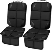 Loopunk 2 Pack Car Seat Protector for Child Car Seats, Anti-Wear Safety Seat Protectors (Black)