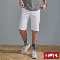 在飛比找momo購物網優惠-【EDWIN】男裝 EDGE 經典紅繡線口袋合身牛仔短褲(白