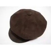 New York Hat Co Suede Spitfire Leather Brown size XL Made in USA