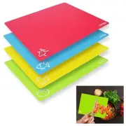 4 Large Flexible Cutting Board Chopping Mat Non Slip Kitchen Tools Assorted
