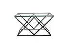 NNEDSZ Alsea Console Table Black Base - Clear Glass