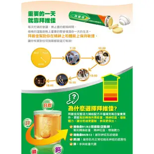 拜維佳 維他命B群發泡錠 柳橙口味 3瓶組 15錠/瓶 完整活力 B群+C+鈣+鎂+鋅 現貨 廠商直送