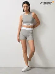 Reiss Grey Melange Sophia McLaren F1 Team Ribbed Boxer Shorts (AP0250) | $120