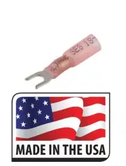 (25) 22-18 AWG #8 STUD 3M HEAT SHRINK FORK SPADE TERMINAL ELECTRICAL CONNECTOR