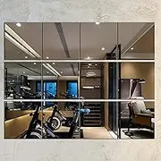 FOLUVUR 12PCS Gym Mirror Tiles for Wall 12 x 12, Square Frameless Ceiling Mirror Set, Perfect for Table Wedding Centerpieces, Panels, Candle Tray