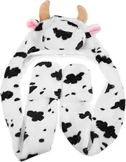 [LIFKOME] Warm Hat Hats Cow Snow Fur Fluffy Women for Knitted Has Decorative Hoodie Hat Warm Scarf Thick Warm Hat Outdoor Hoodie Hat Outdoor Warm Hat Warm Hat Polyester