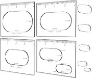 Monliful Pack of 4 Oval Inlay Template Set Router Templates for Woodworking Router Jig Templates Decorative Templates