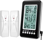 (Upgraded Version) AMIR Refrigerator Thermometer, Wireless Digital Freezer Therm