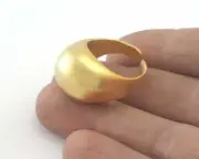 Domed (Big) Adjustable Ring Gold Plated Brass (19mm 9US inner size ) 3068