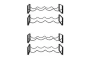 2PK Bartender Steel 2-Tier 8-Bottle Stackable Wine Rack Kitchen/Barware Black